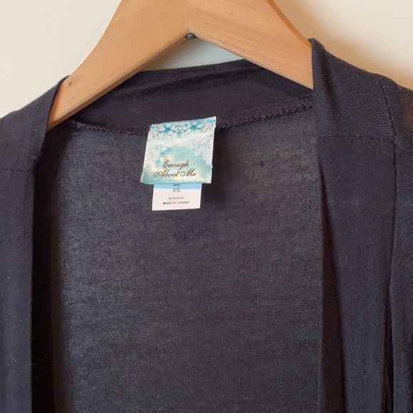 Enough About Me brand black open cardigan - Picture 2 of 4